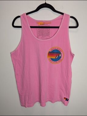 Aviator Nation North Shore Oahu Pink Women's Tank Top Surfer Large Summer